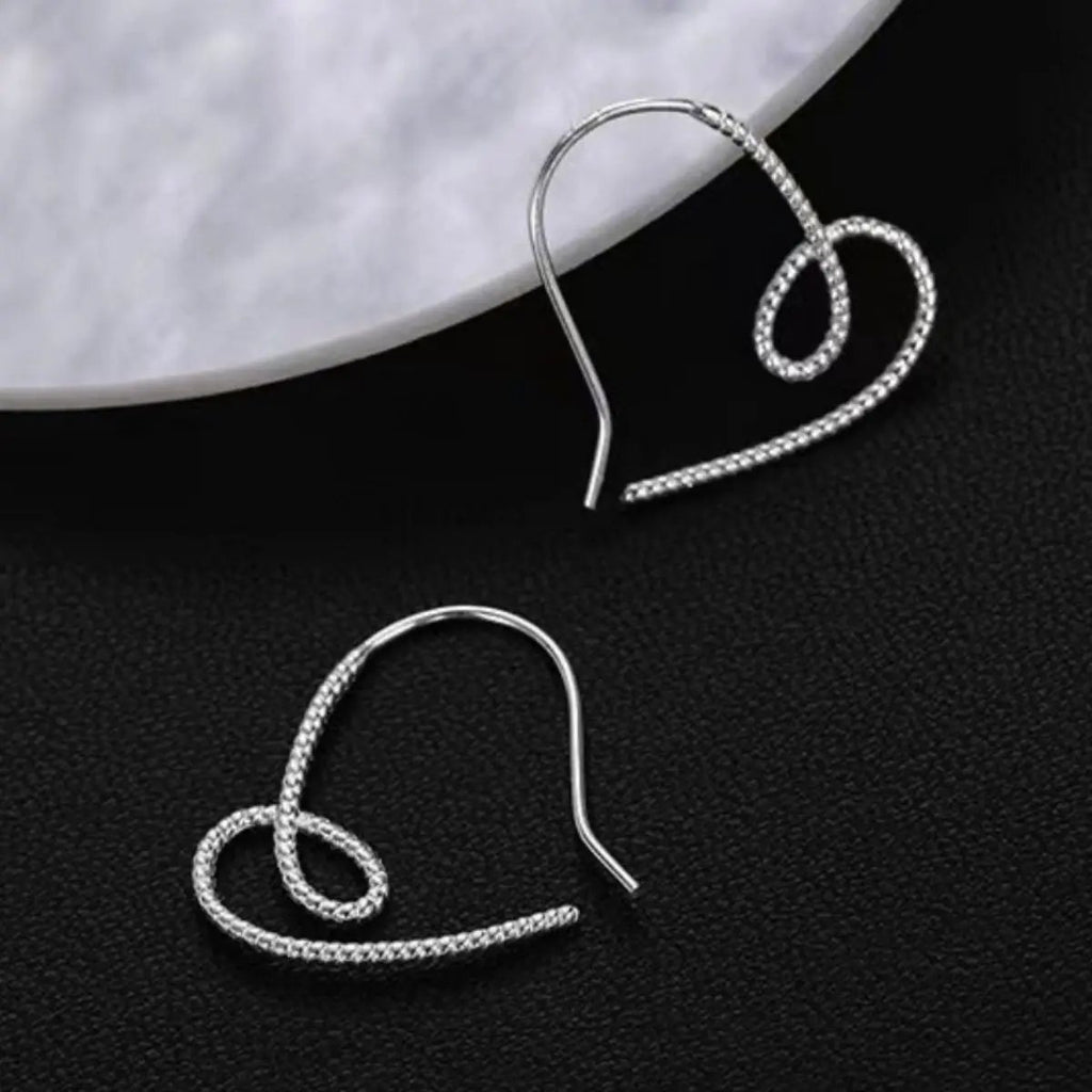 Heart-Shaped Dangle Earrings by Trendsi