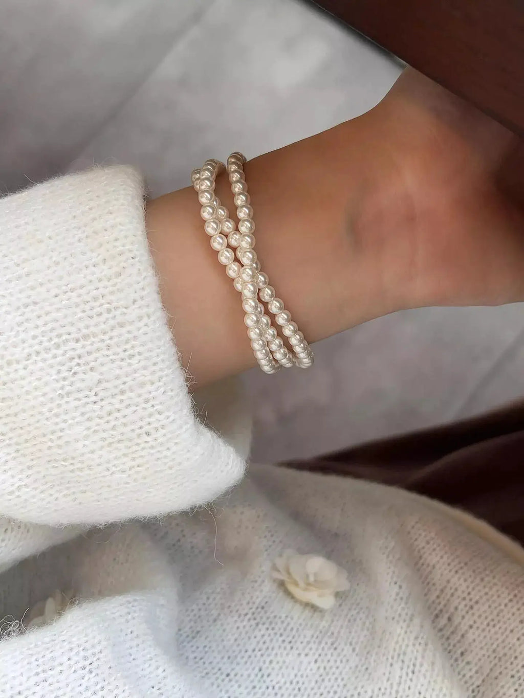 Three Layers Pearl Bracelet by Trendsi