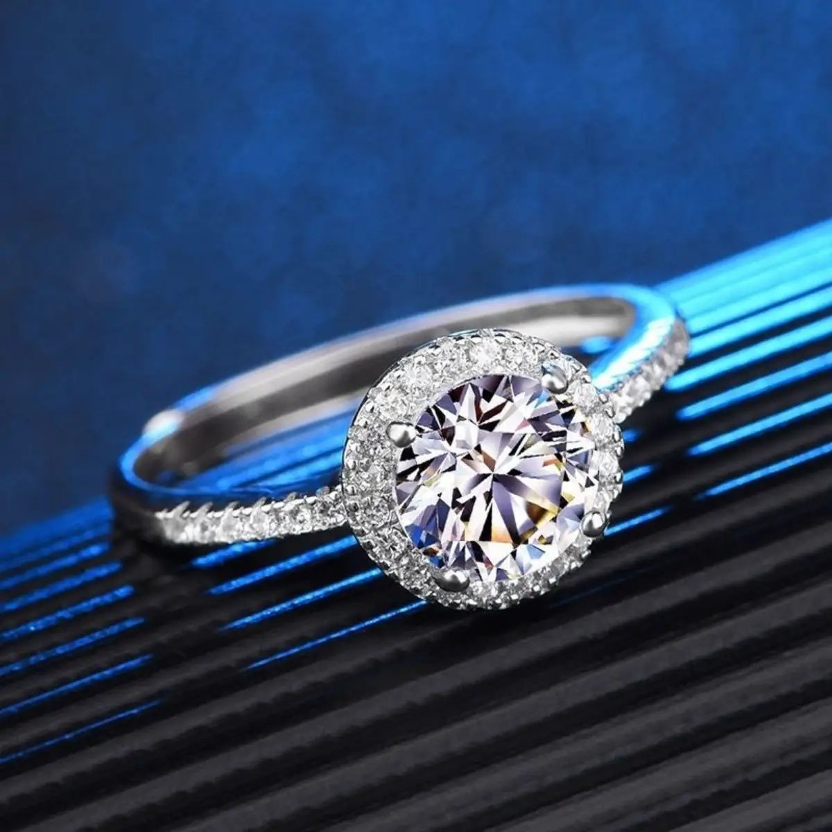 1 Carat Moissanite 925 Sterling Silver Ring by Trendsi