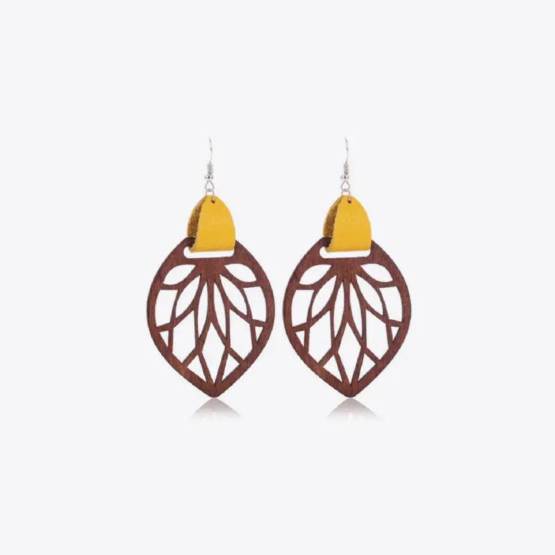 Leaf Drop Earrings by Trendsi