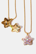 Rhinestone Decor Star Box Pendant Necklace by Trendsi