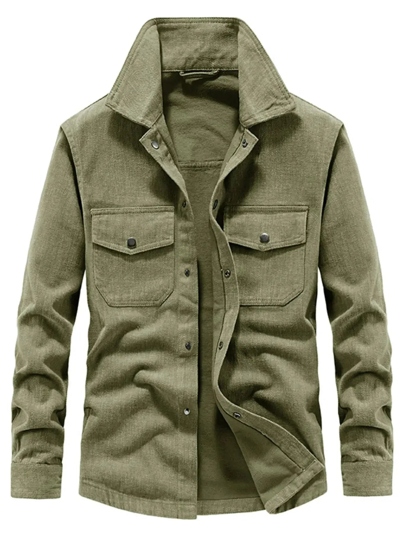 Men's Plus Size Dual Chest Pockets Shacket by Trendsi