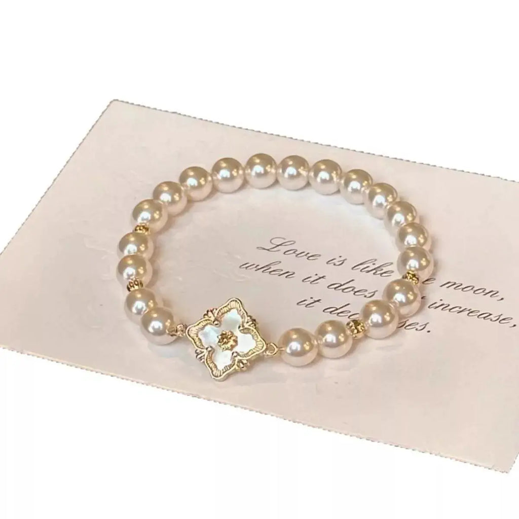18K Gold-Plated Pearl Bracelet by Trendsi