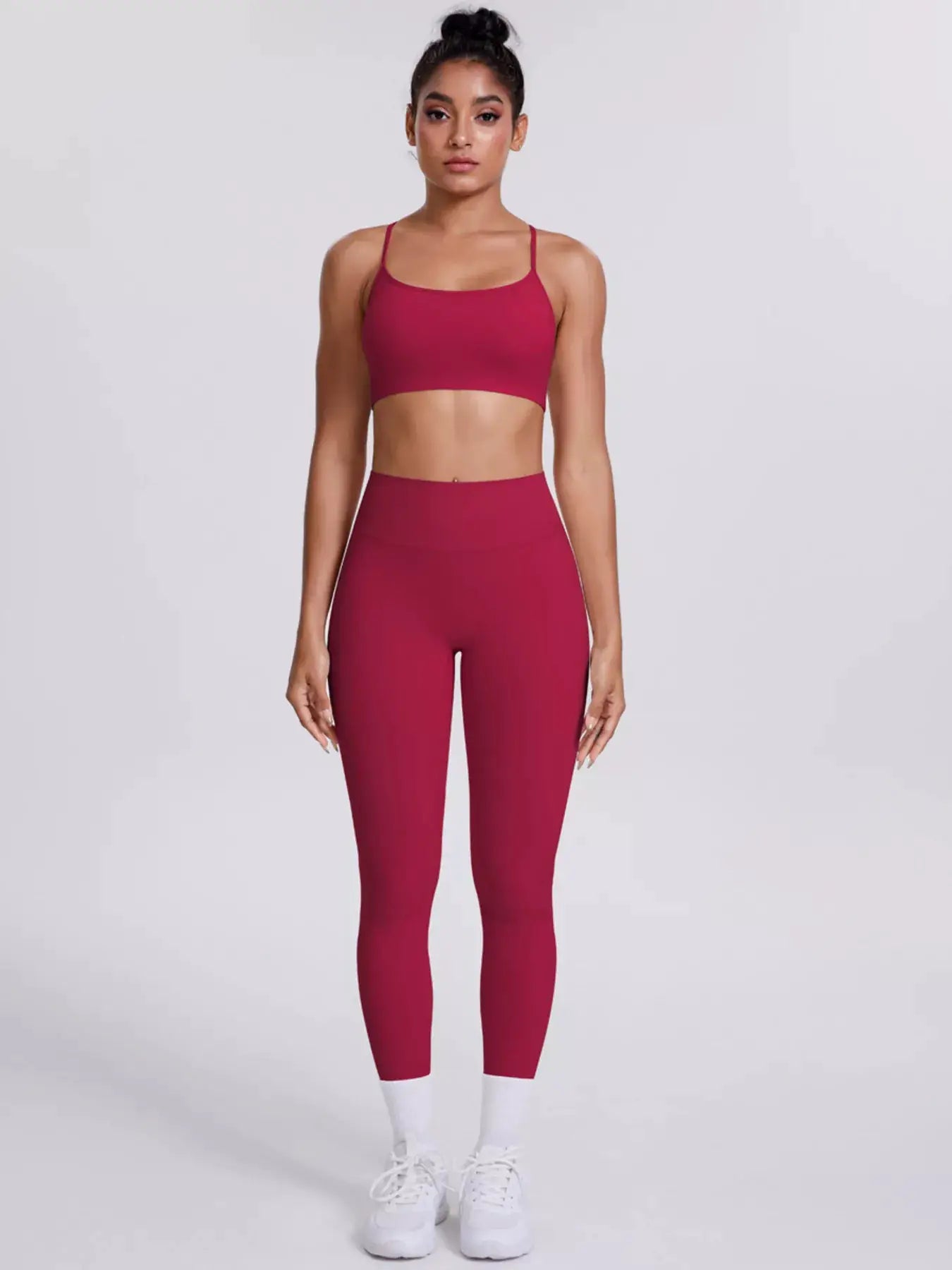 Criss-Cross Back Cami and Leggings Active Set by Trendsi