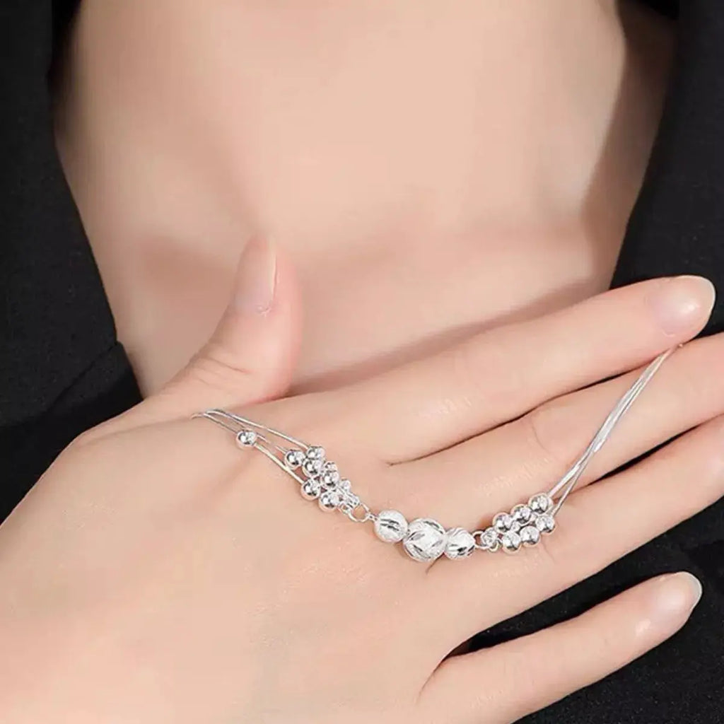 925 Sterling Silver Bead Chain Bracelet by Trendsi
