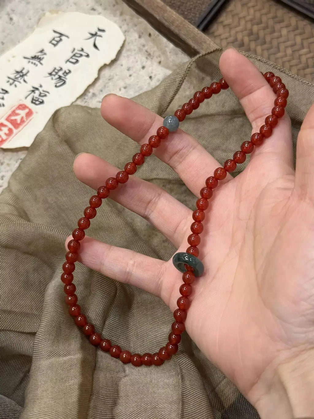 Double Layered Agate Beaded Bracelet by Trendsi