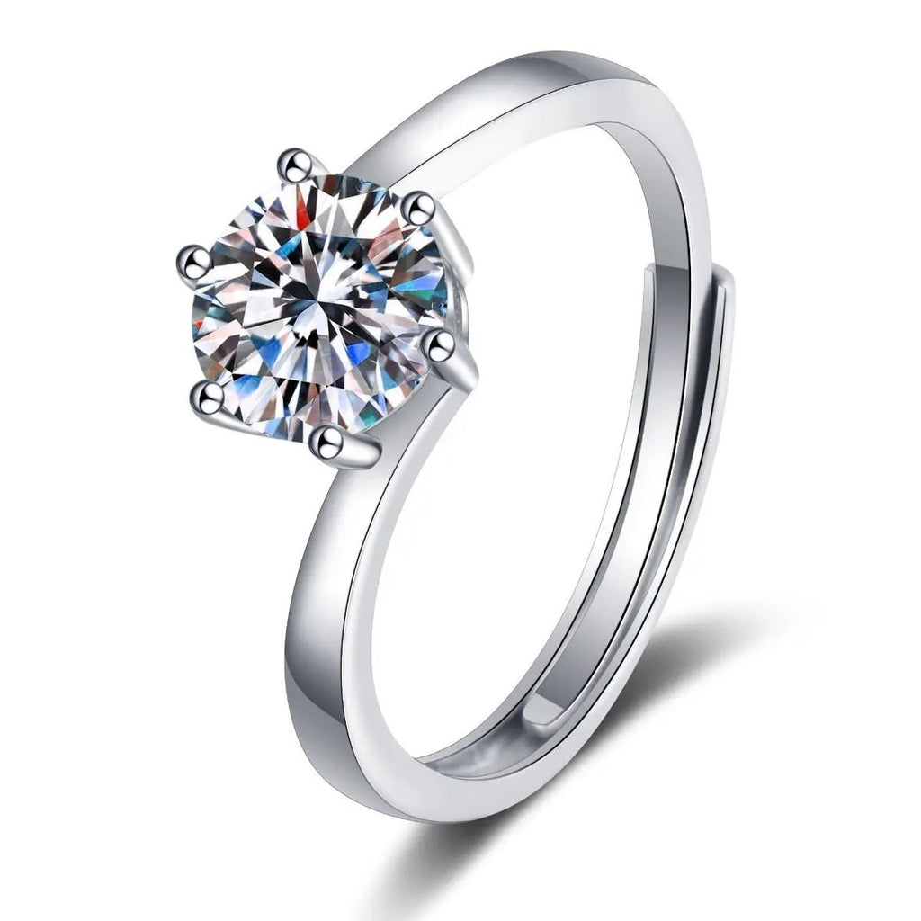 1 Carat Moissanite 925 Sterling Silver Ring by Trendsi