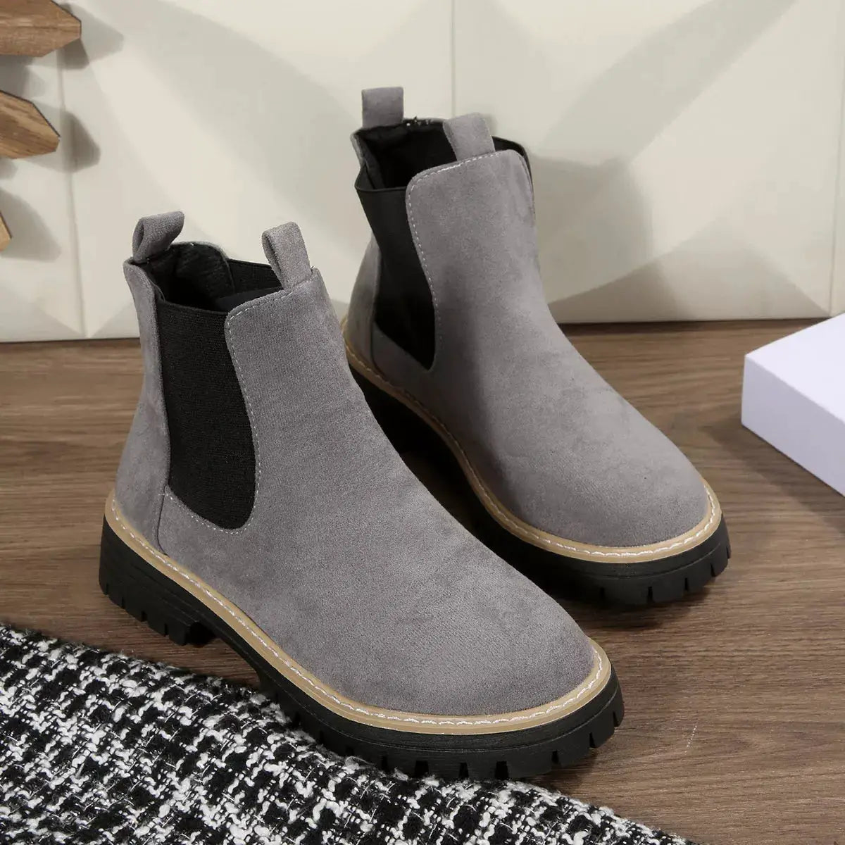 Round Toe Ankle Boots by Trendsi