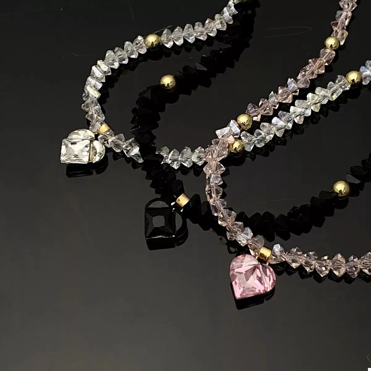 Pearl & Heart Pendant Necklace by Trendsi