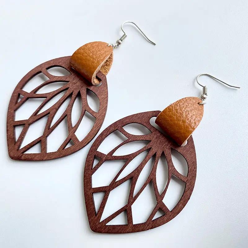 Leaf Drop Earrings by Trendsi