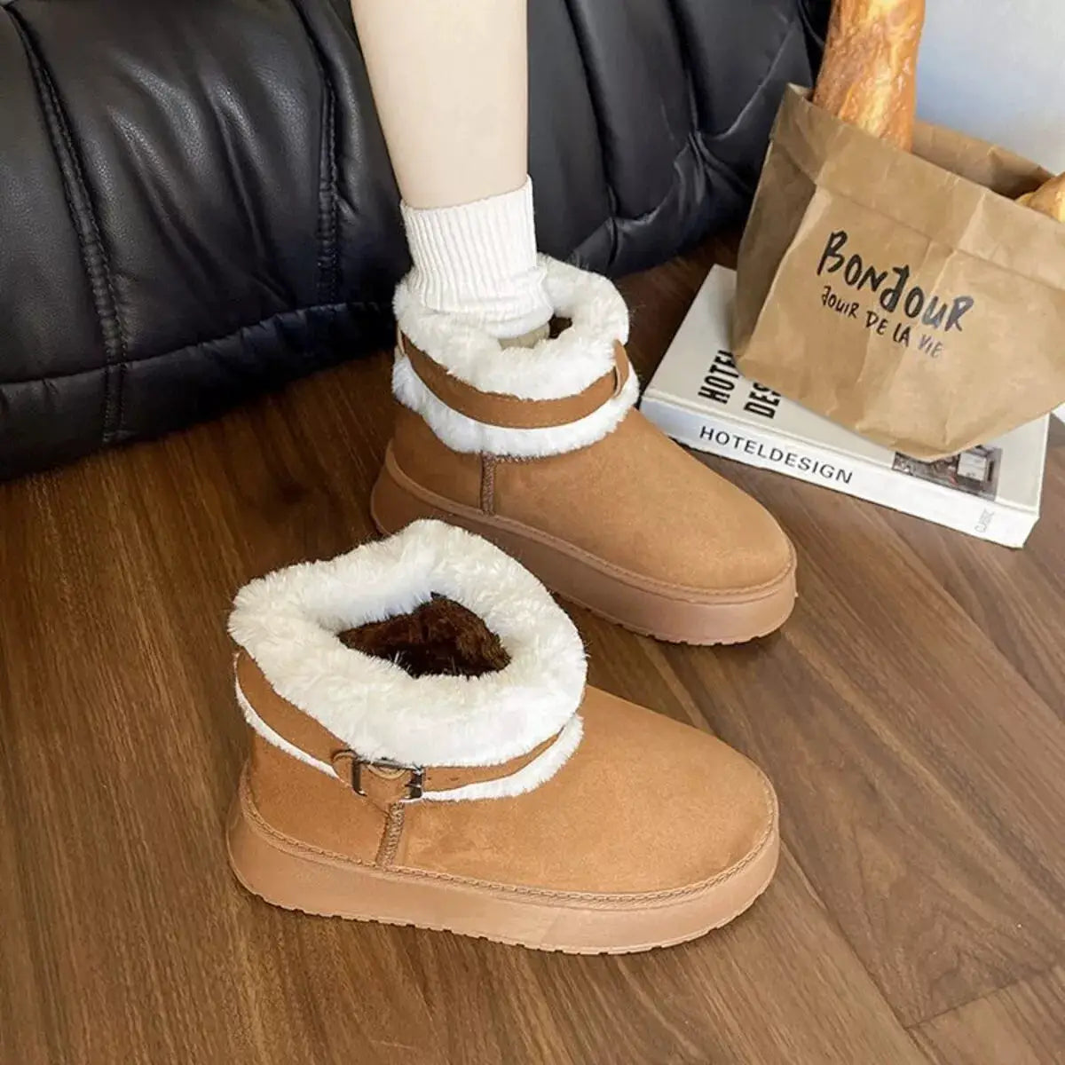 Round Toe Platform Boots by Trendsi
