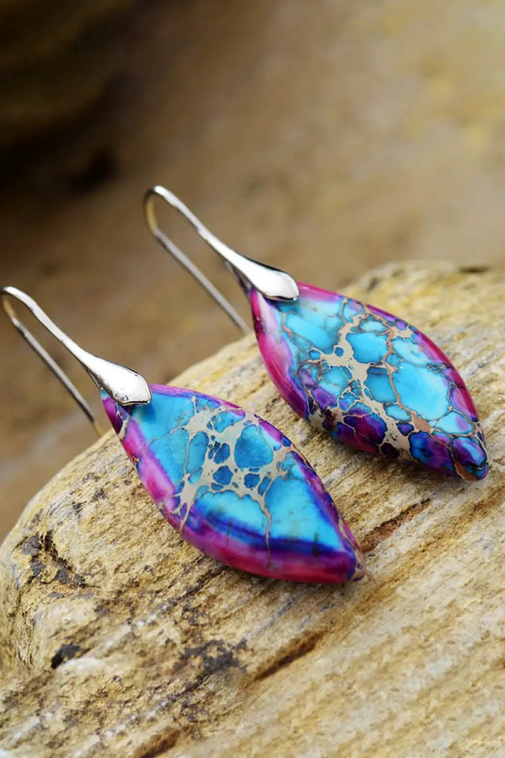 Handmade Natural Stone Dangle Earrings by Trendsi