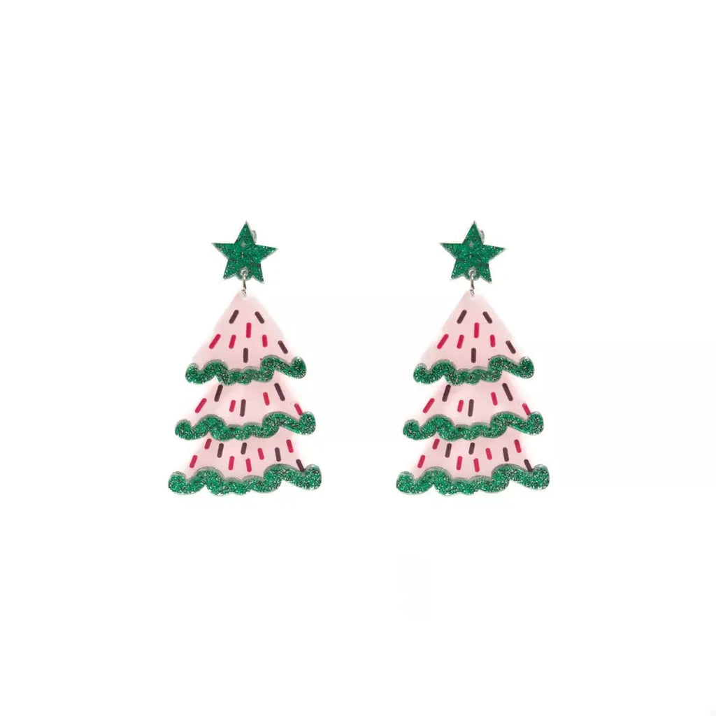 Christmas Tree Dangle Earrings by Trendsi