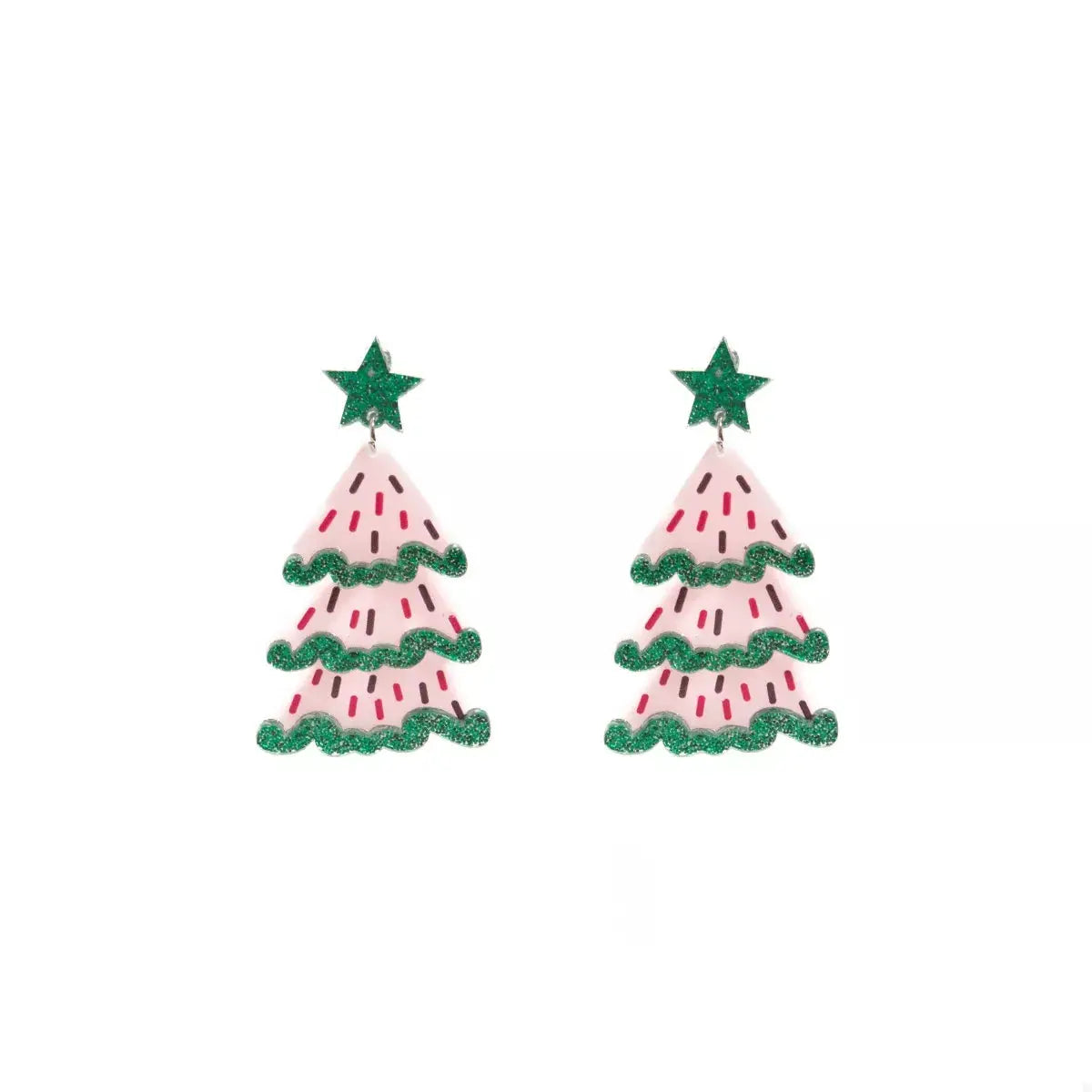 Christmas Tree Dangle Earrings by Trendsi