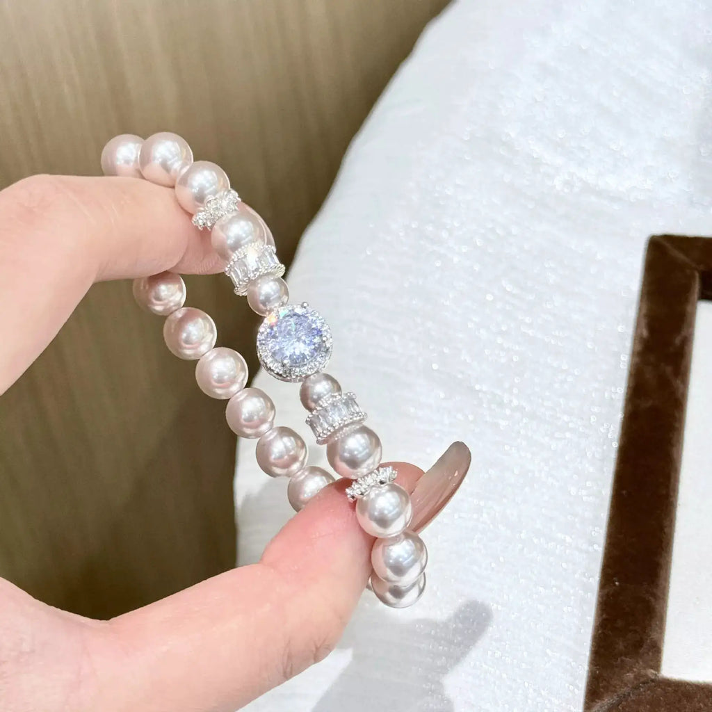 Pearl Zircon Bracelet by Trendsi