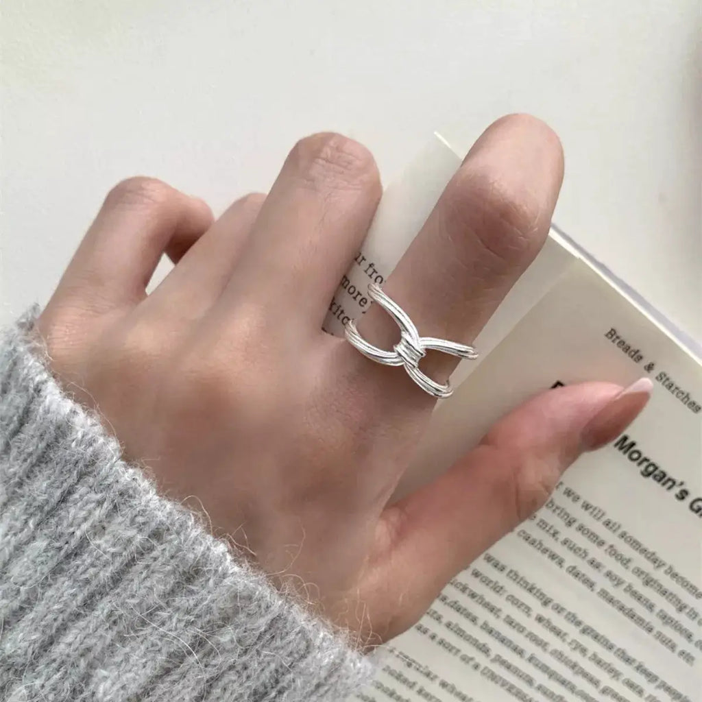 925 Sterling Silver Knot Ring by Trendsi