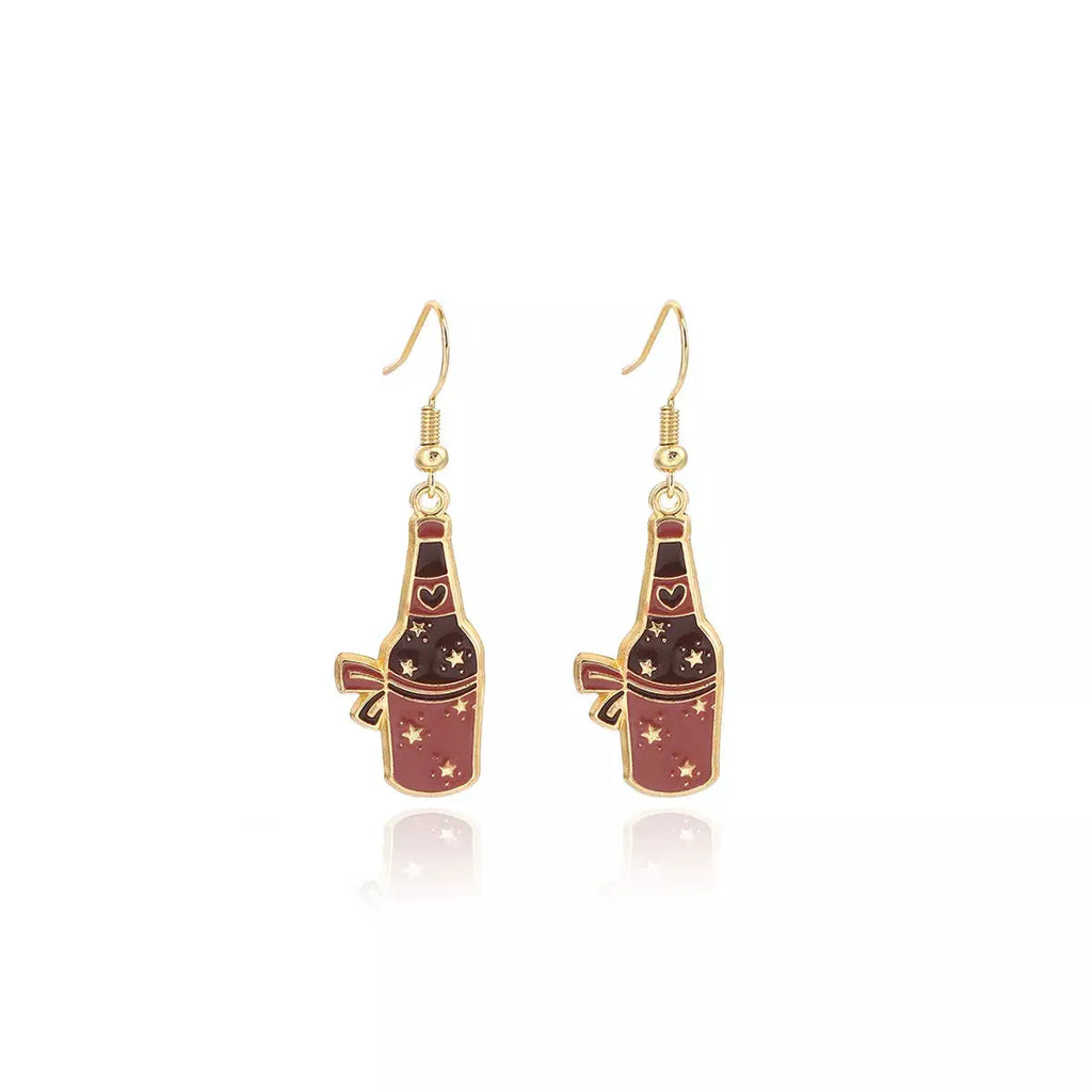 Cowboy Hat & Bottle Dangle Earrings by Trendsi
