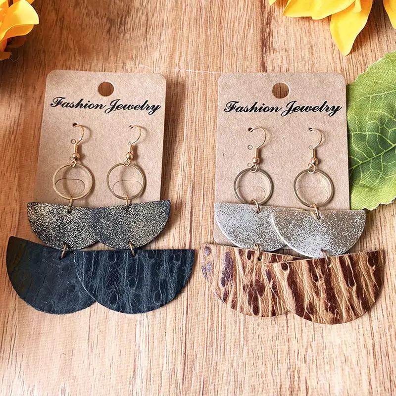 PU Semicircle Drop Earrings by Trendsi