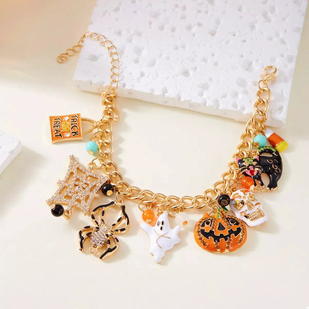 18K Gold-Plated Halloween Theme Bracelet by Trendsi