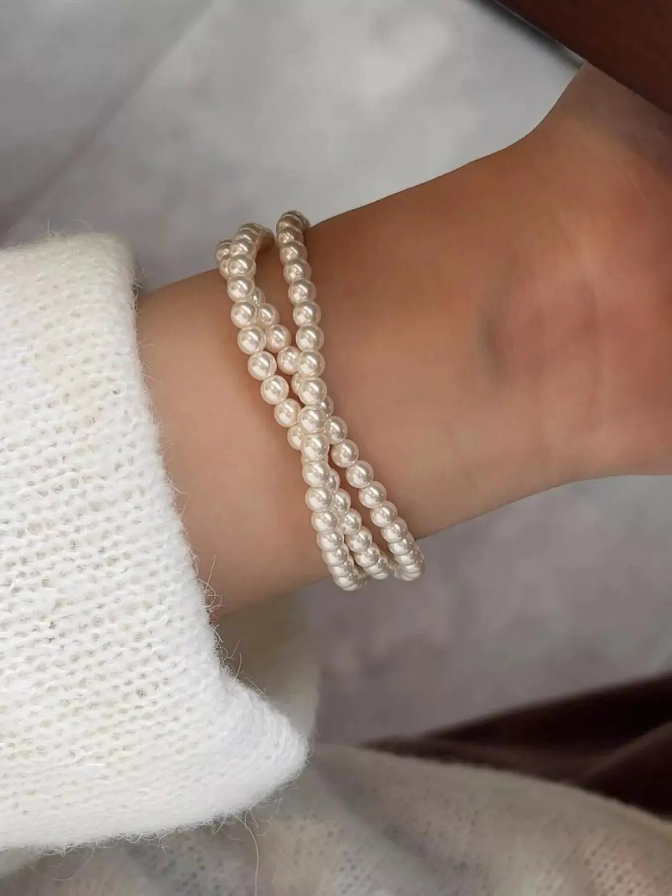 Three Layers Pearl Bracelet by Trendsi