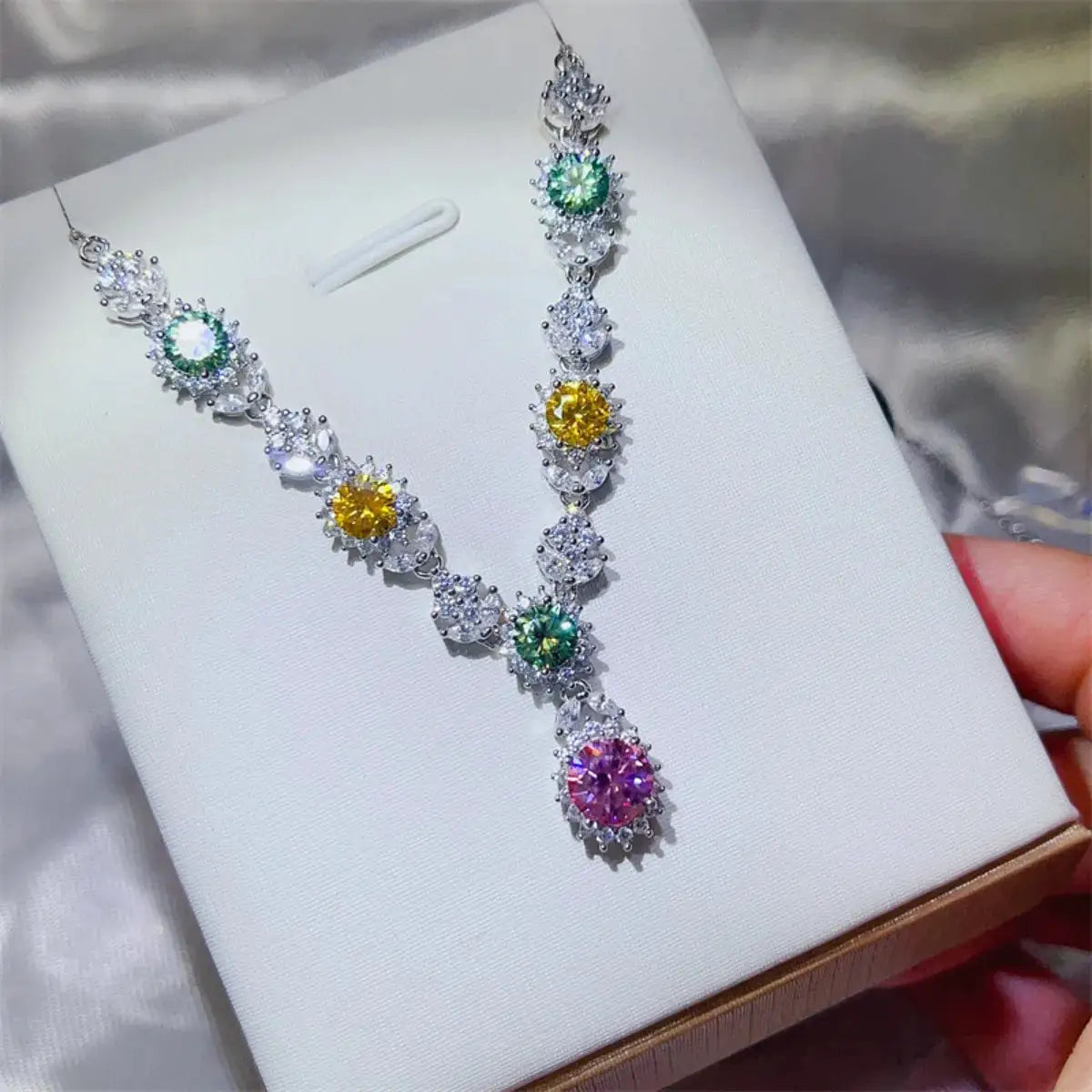 3.5 Carat Moissanite 925 Sterling Silver Necklace by Trendsi