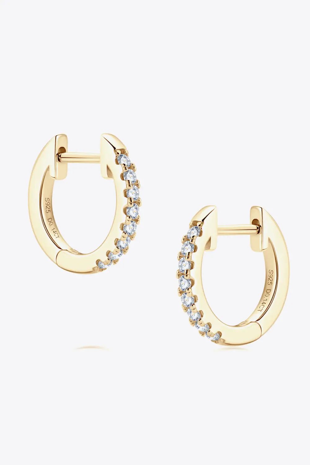 Moissanite 925 Sterling Silver Huggie Earrings by Trendsi