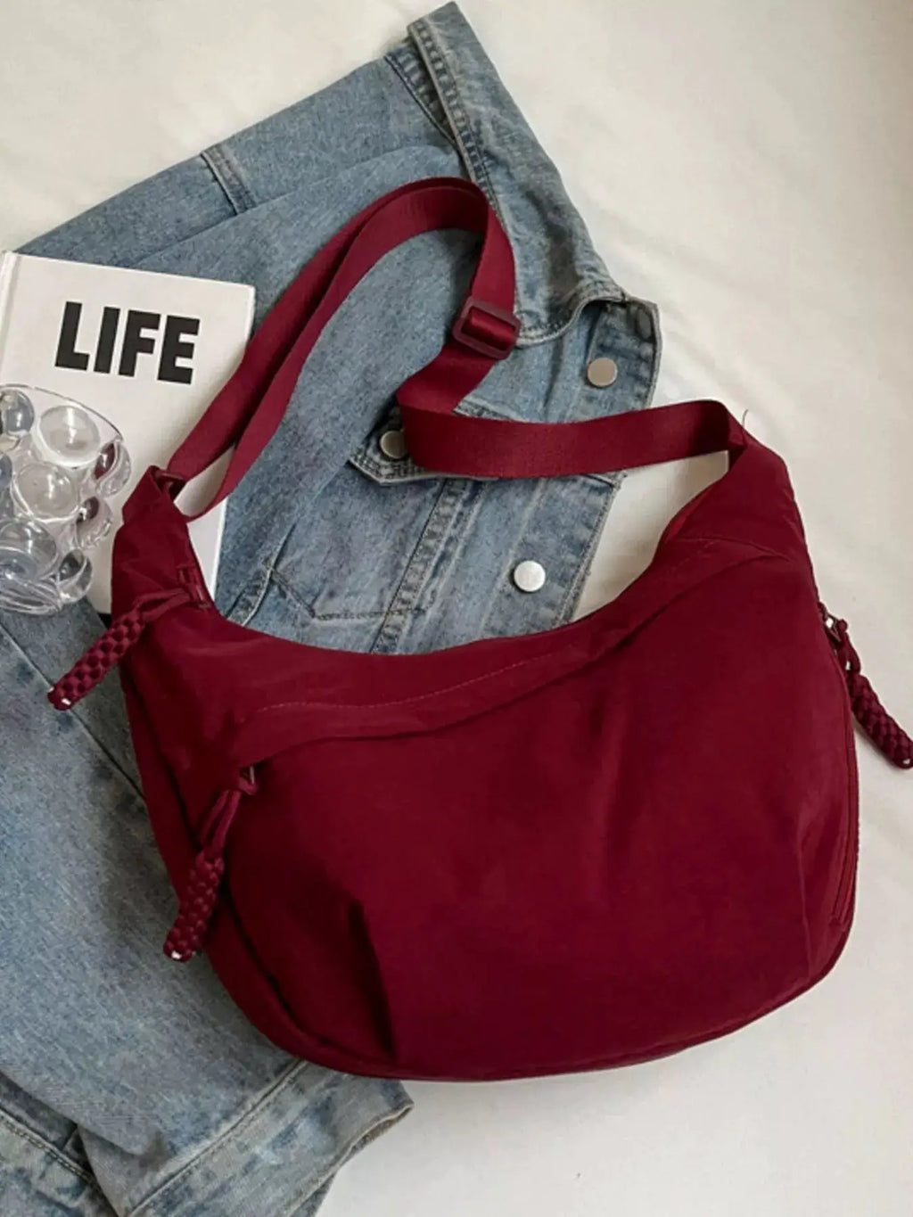 Casual Solid Color Lightweight Crossbody Bag by Trendsi