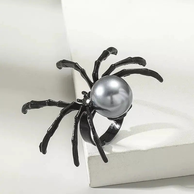 Halloween Spider Pearl Ring by Trendsi