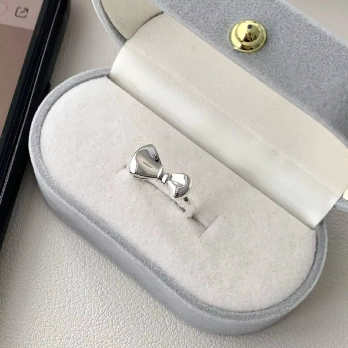 925 Sterling Silver Bow Ring by Trendsi