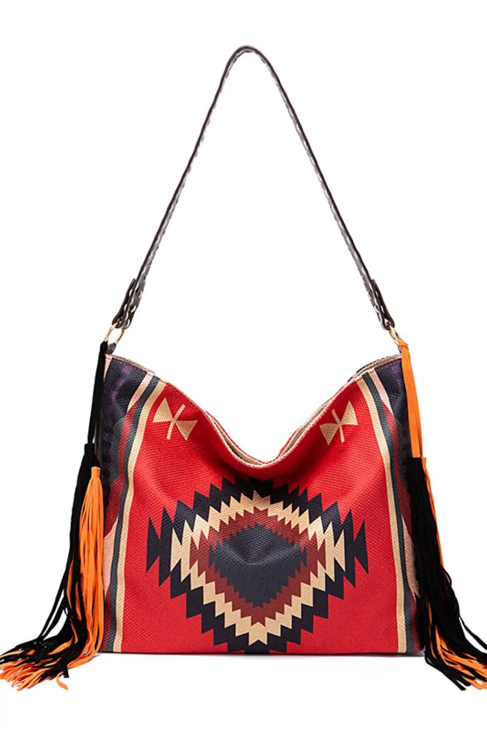 Geometric Canvas Tote Bag by Trendsi