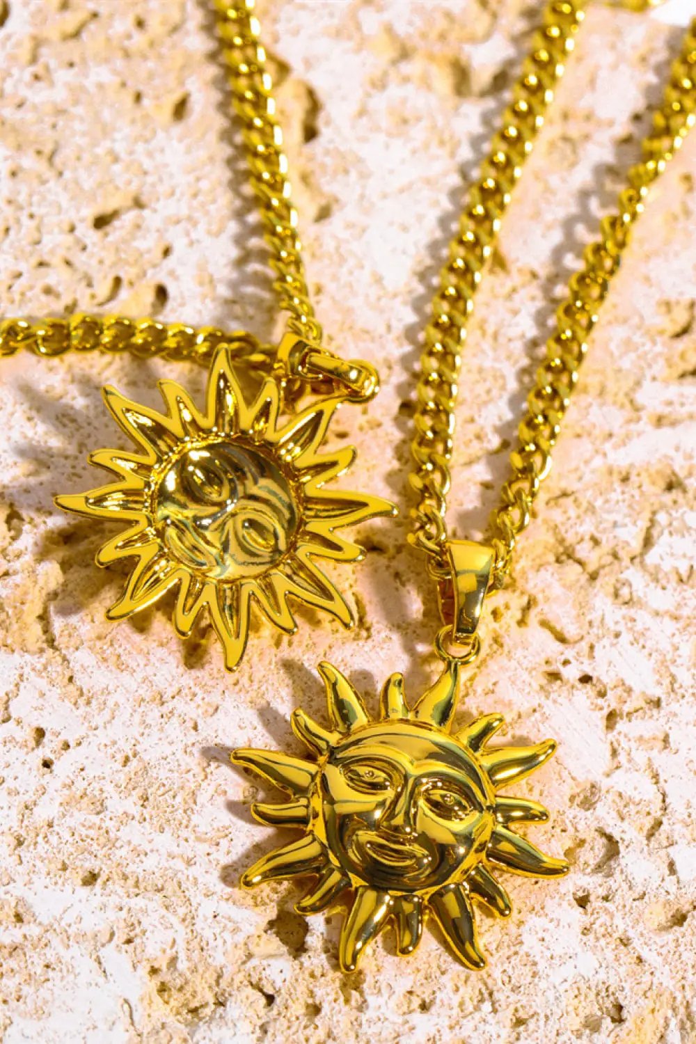 Sun Pendant Copper Necklace by Trendsi