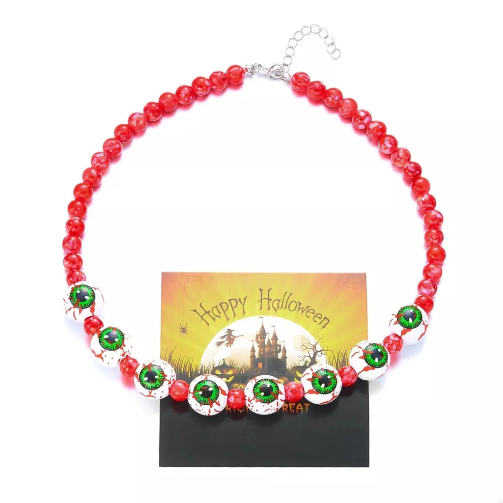 Halloween Beaded Necklace and Bracelet Jewelry Set by Trendsi