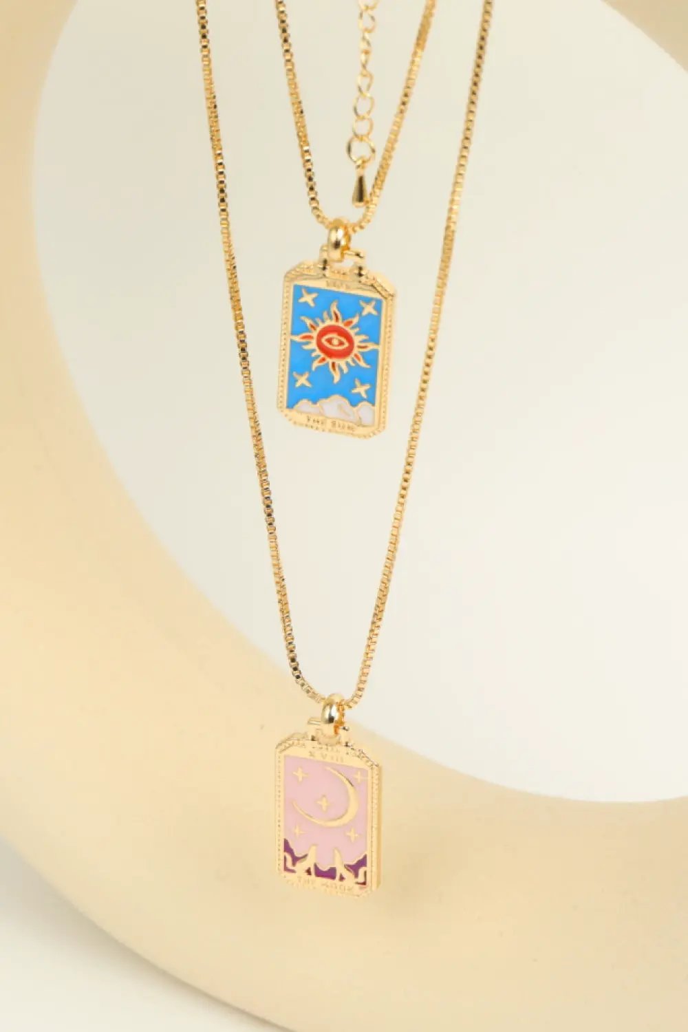 Tarot Card Pendant Copper Necklace by Trendsi