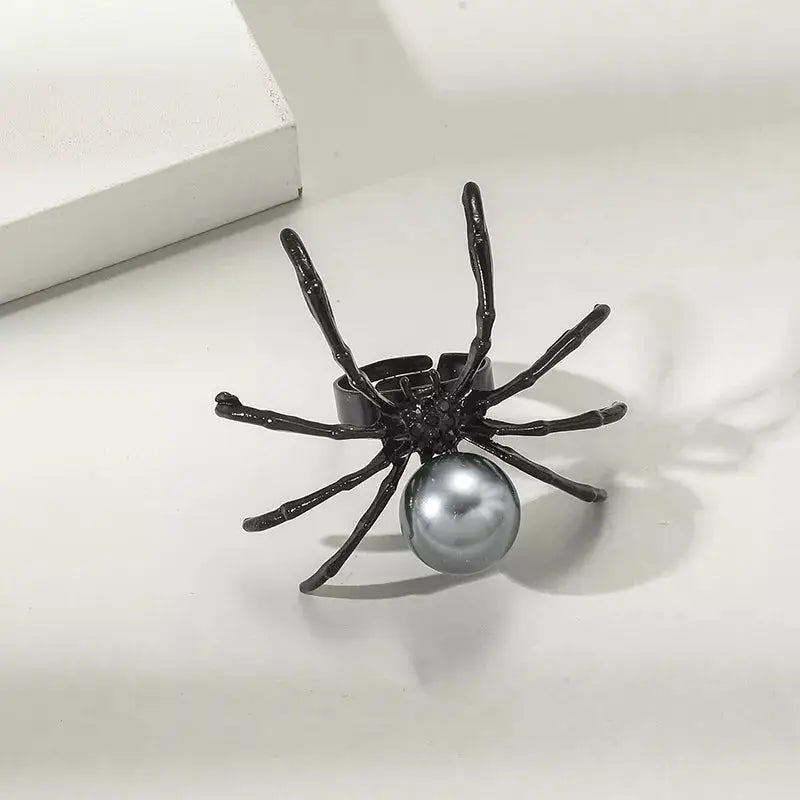Halloween Spider Pearl Ring by Trendsi