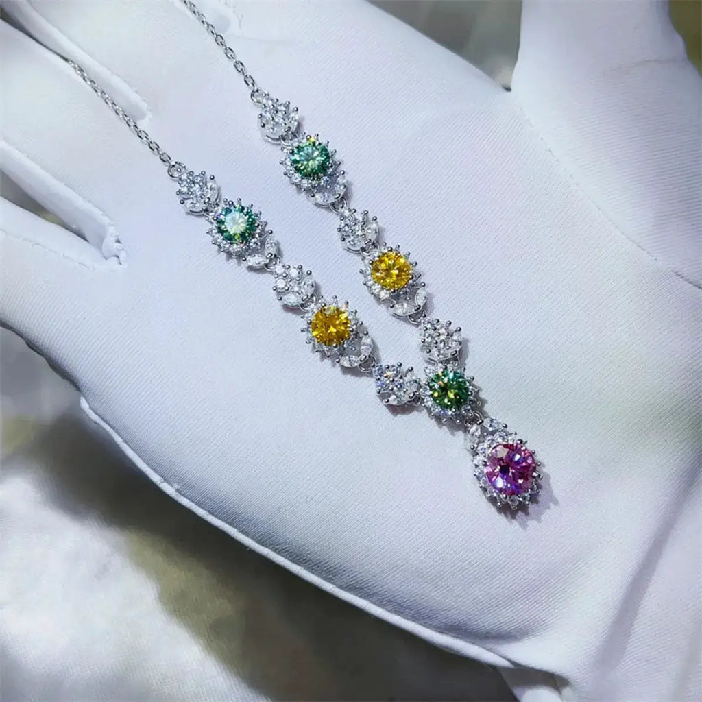 3.5 Carat Moissanite 925 Sterling Silver Necklace by Trendsi