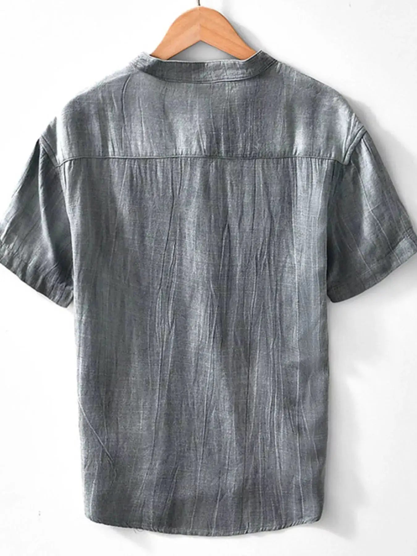 Men's Plus Size Button Detail Short Sleeve Blouse by Trendsi