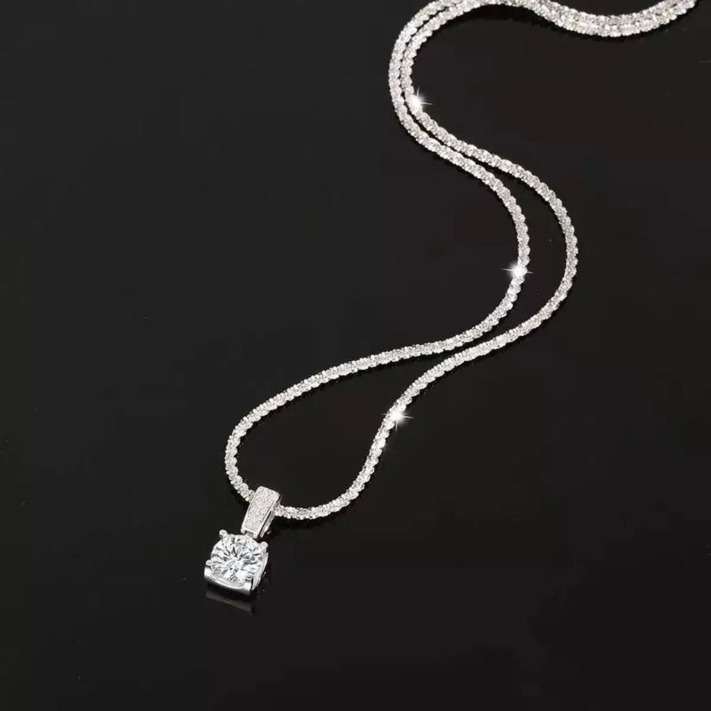 1 Carat 925 Sterling Silver Moissanite Necklace by Trendsi