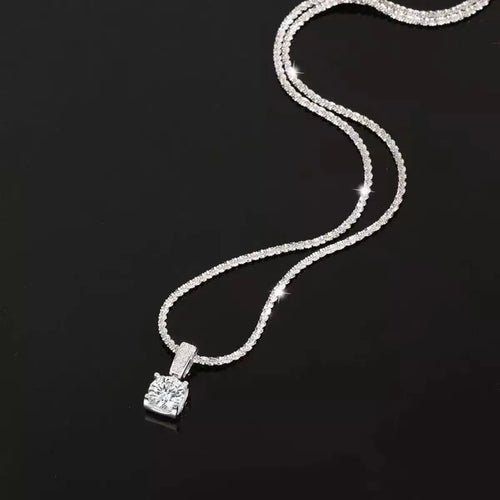 1 Carat 925 Sterling Silver Moissanite Necklace by Trendsi
