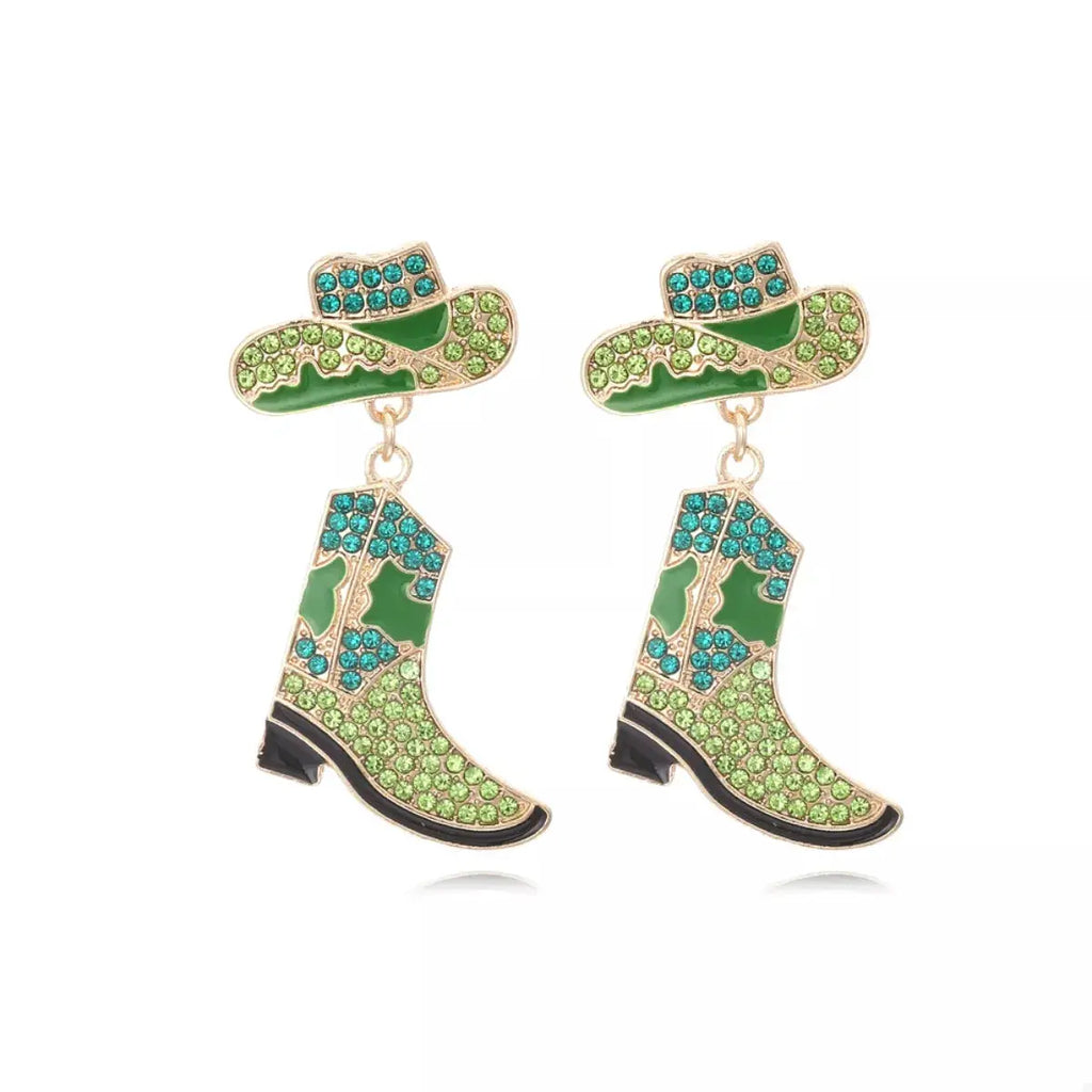 Cowboy Hat and Boot Dangle Earrings by Trendsi