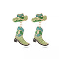 Cowboy Hat and Boot Dangle Earrings by Trendsi