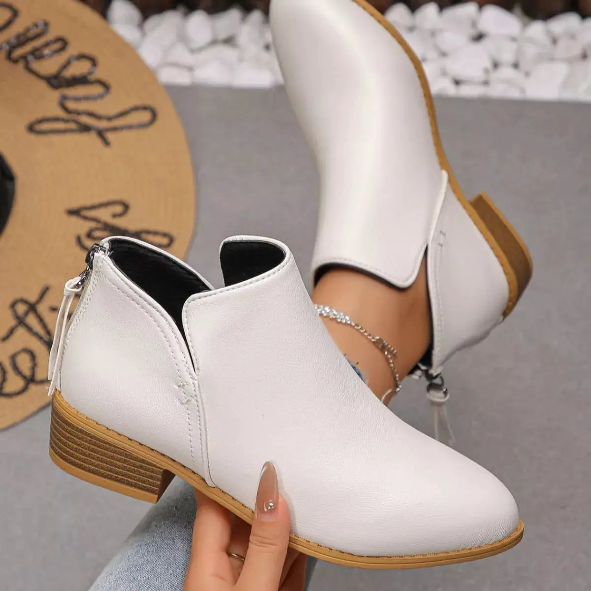 Point Toe Block Heels Boots by Trendsi