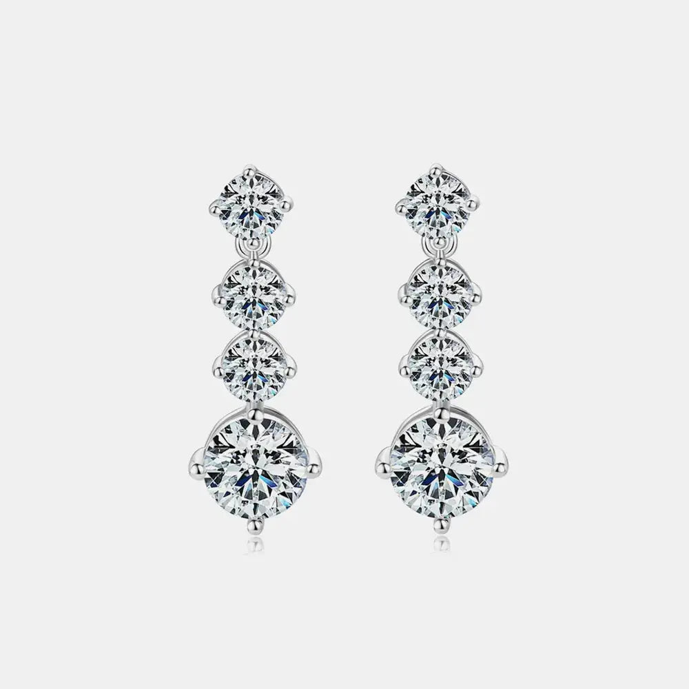 4 Carat Moissanite 925 Sterling Silver Earrings by Trendsi