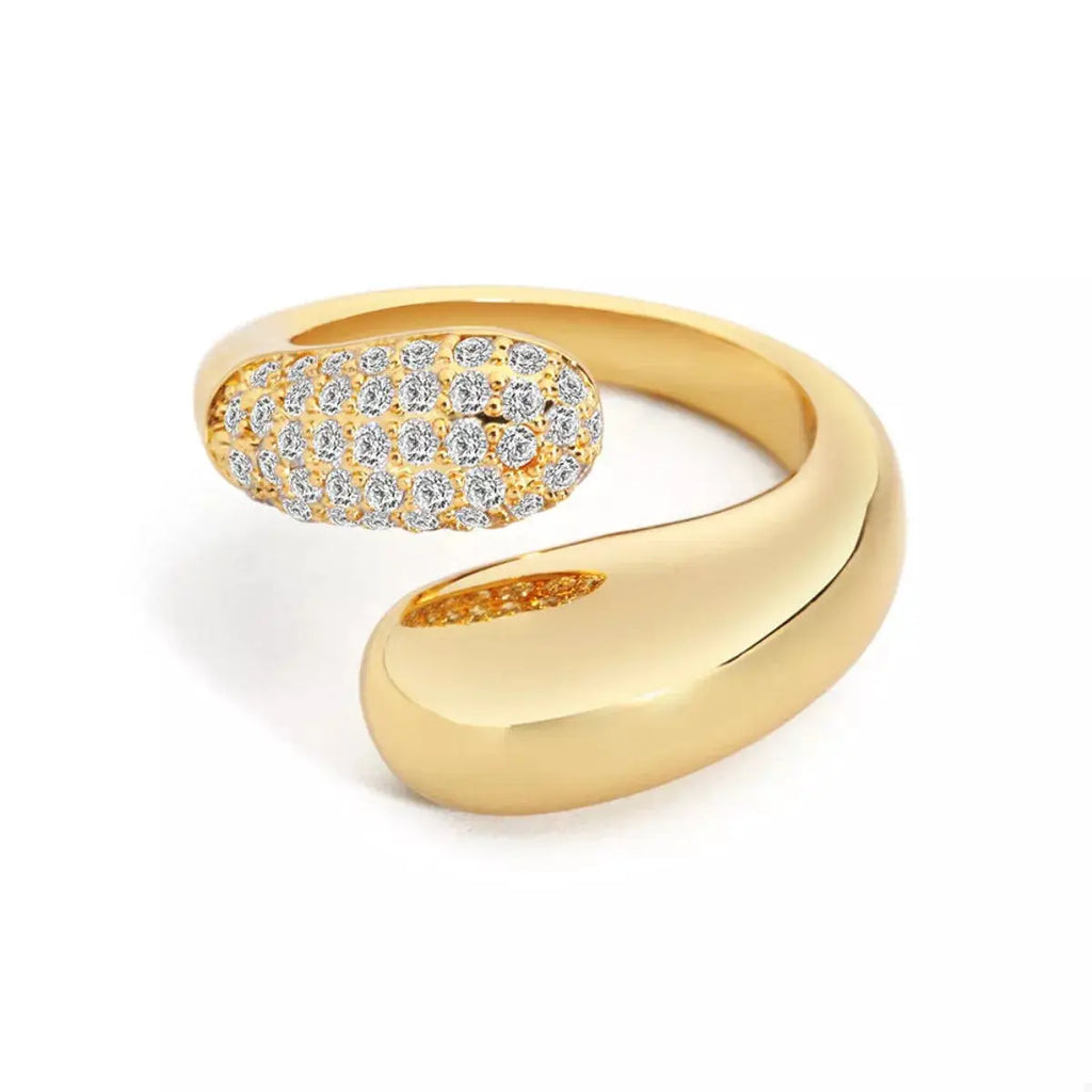 18K Gold-Plated Open Ring by Trendsi