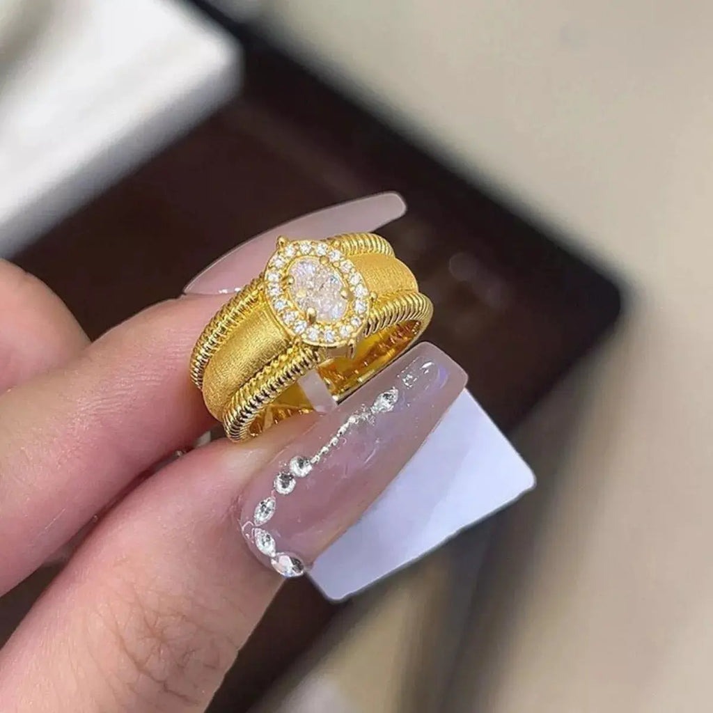 18K Gold-Plated 925 Sterling Silver Ring by Trendsi