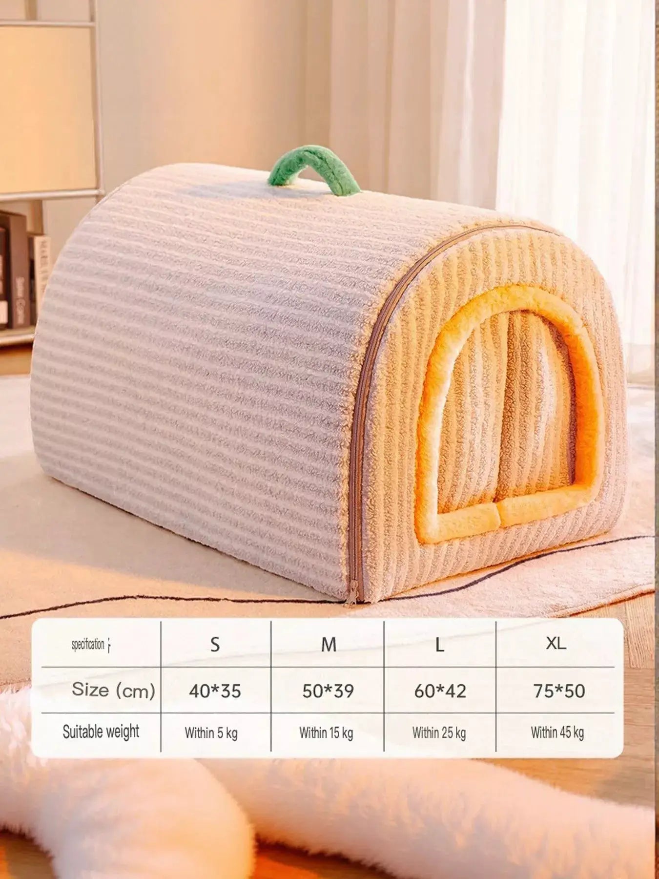 Cozy Polka Dot Pet Bed Cave with Handle by Trendsi