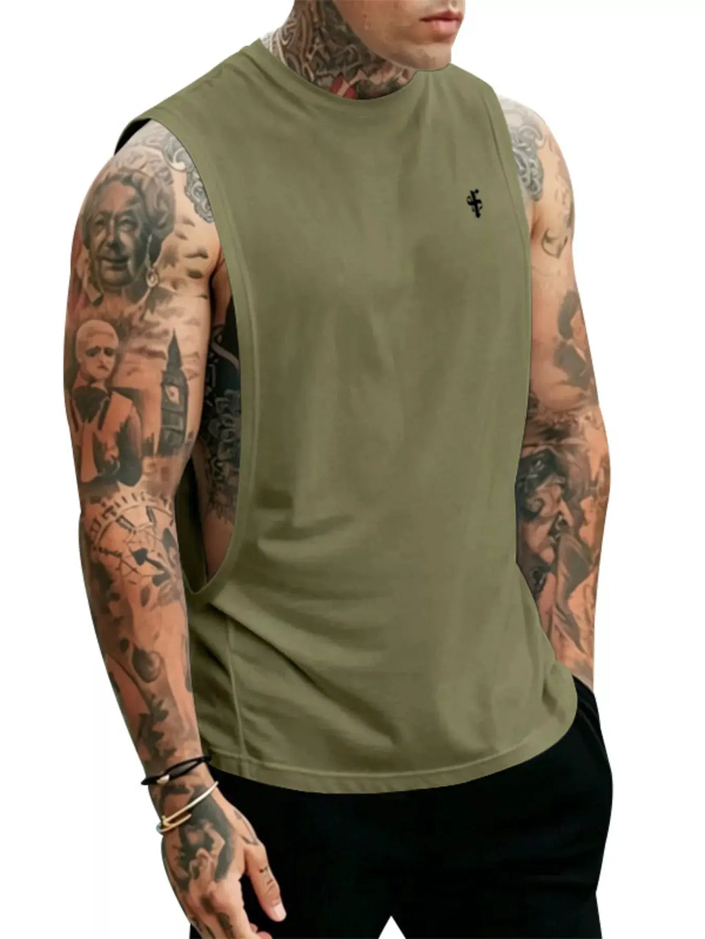 Men's Full Size Round Neck Tank Top Plus Size by Trendsi