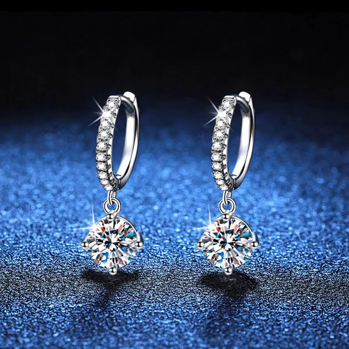 1 Carat Moissanite 925 Sterling Silver Drop Earrings by Trendsi