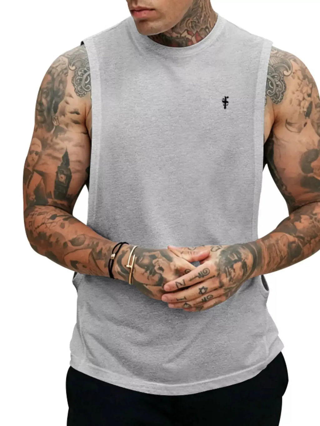 Men's Full Size Round Neck Tank Top Plus Size by Trendsi