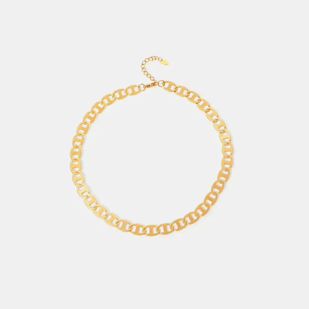 18K Gold-Plated Stainless Steel Chain Necklace by Trendsi