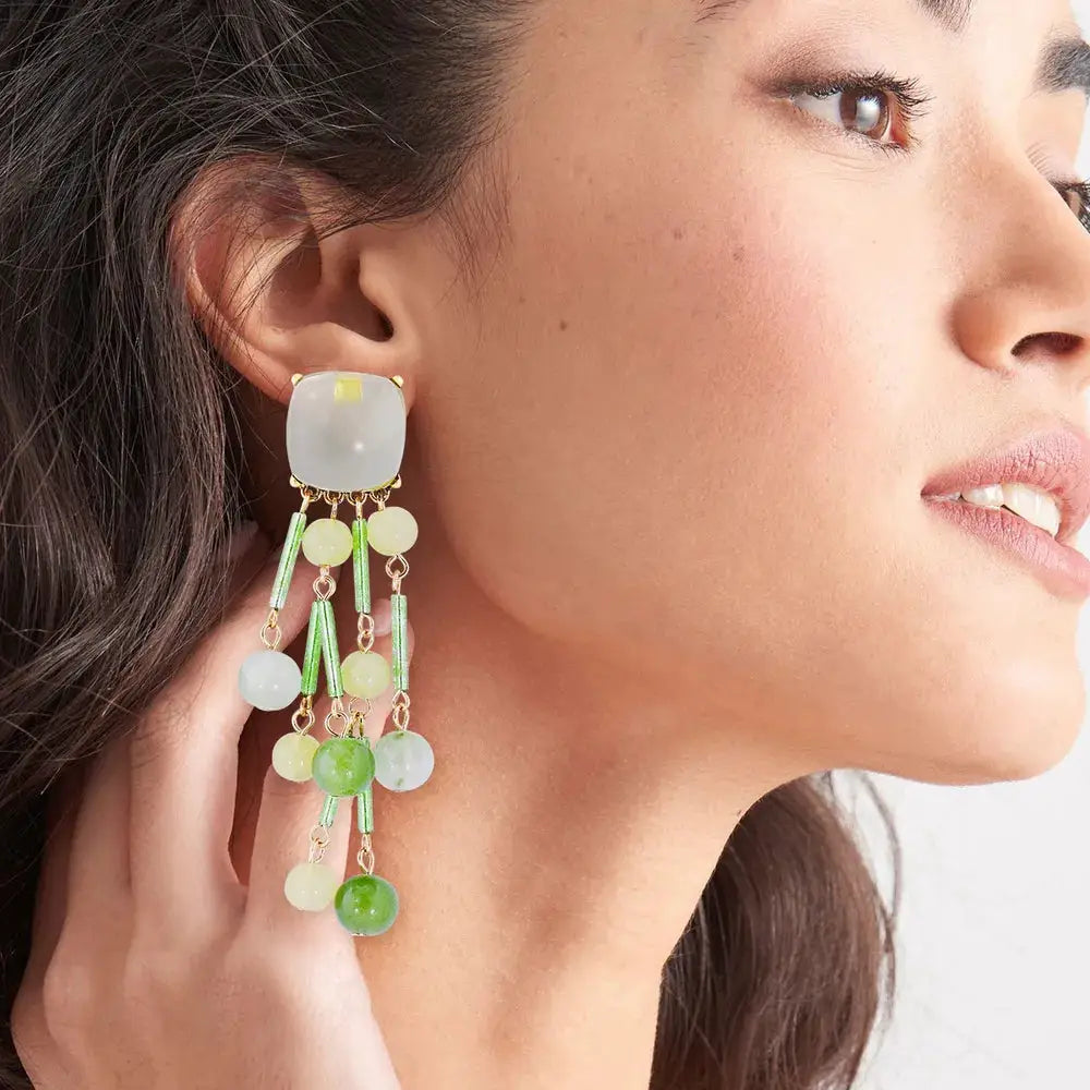 Acrylic Bead Dangle Earrings by Trendsi